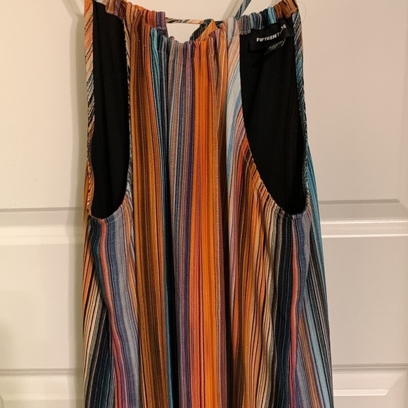 Revolve Fifteen twenty multicolor keyhole striped ruffle hem dress - Picture 5 of 6